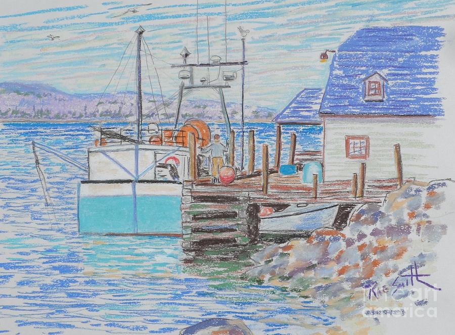Eastern Passage Fishing Boat Pastel by Rae  Smith