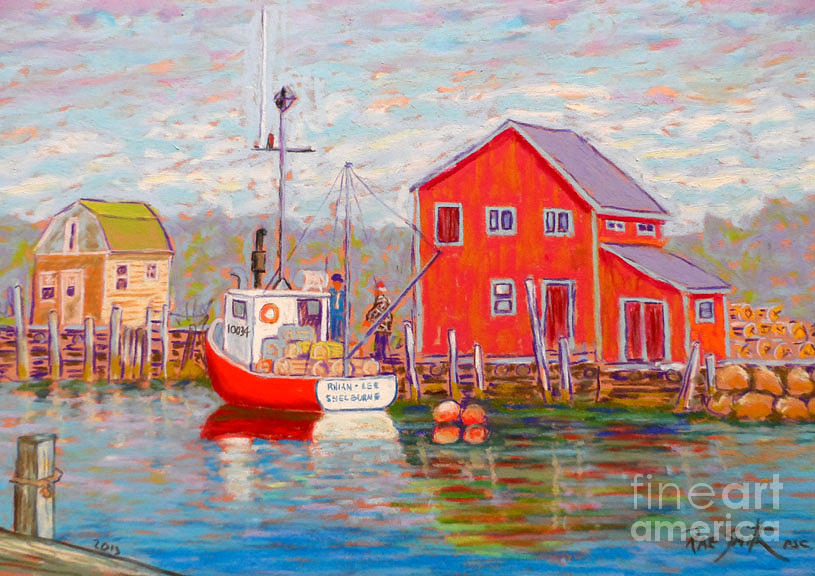 Eastern Passage lobster boat Pastel by Rae  Smith PSC