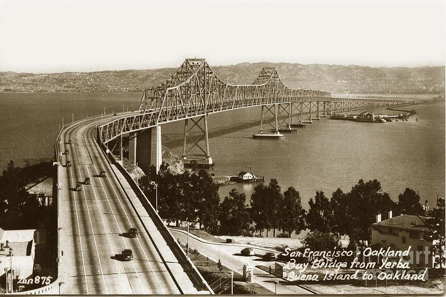 Eastern Span Of San Francisco Oakland Bay Bridge Circa 1937 Photograph By California Views Archives Mr Pat Hathaway Archives