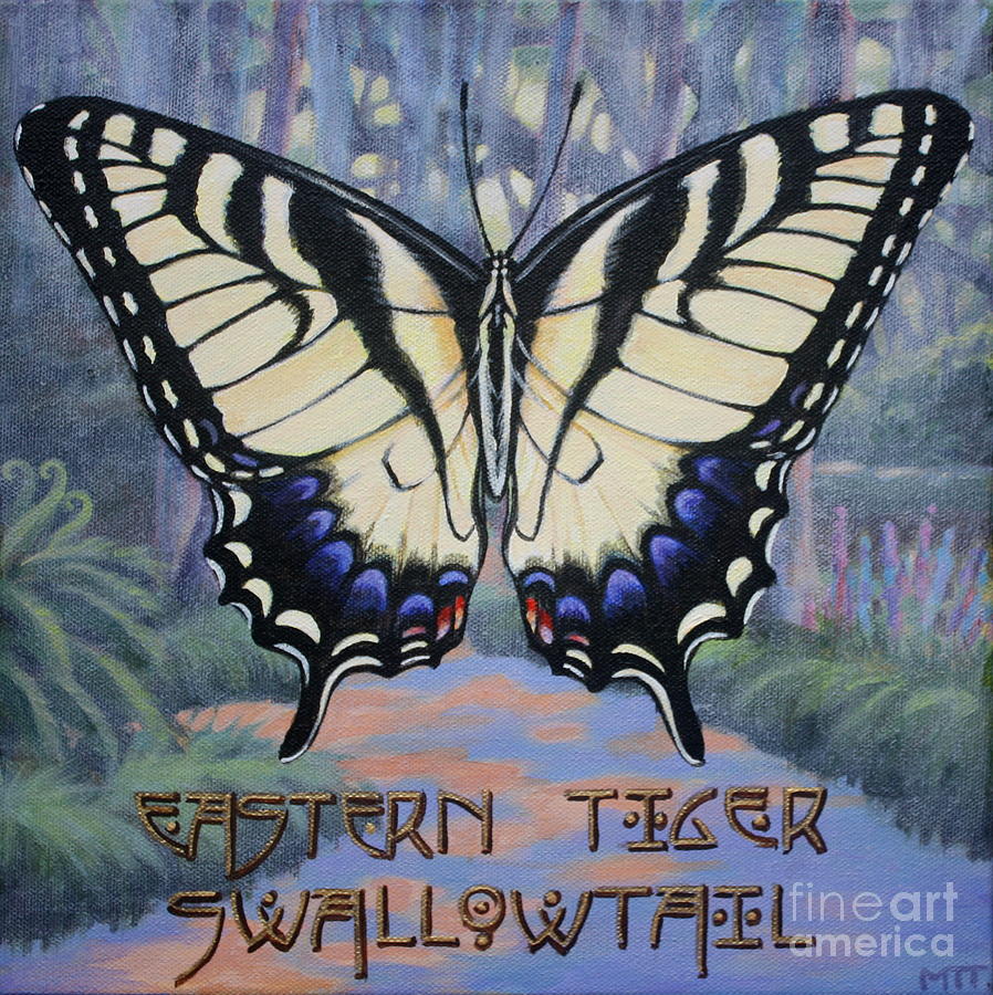 Nature Painting - Eastern Tiger Swallowtail Butterfly by Teri Tompkins