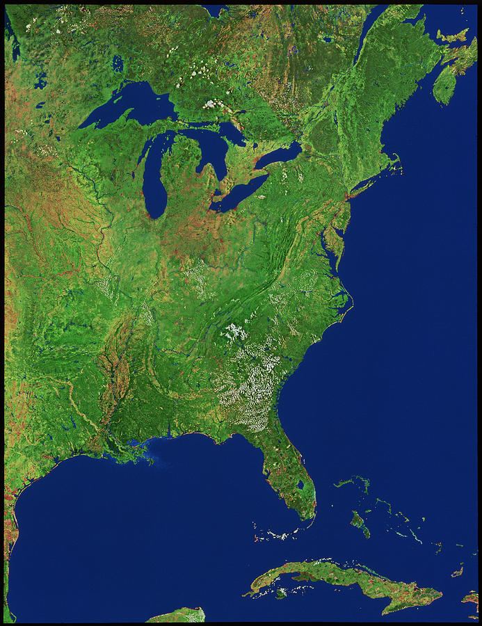 Eastern Usa Photograph by Worldsat International Inc./science Photo Library