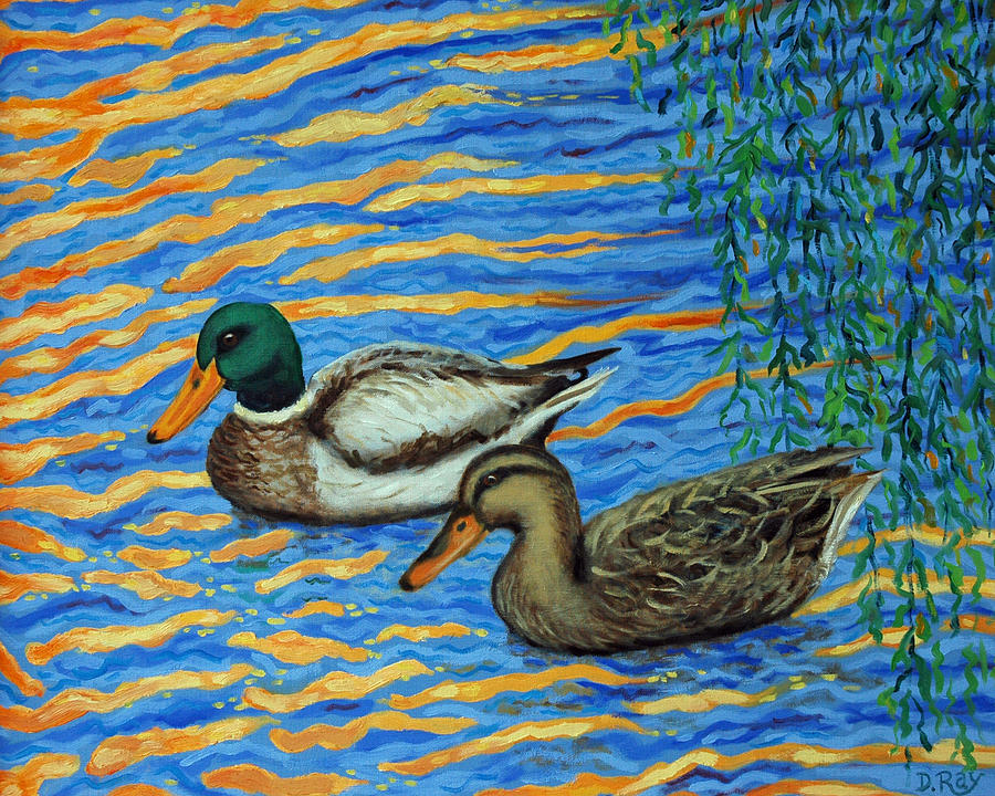 Eastlake Ducks Painting by Dwain Ray
