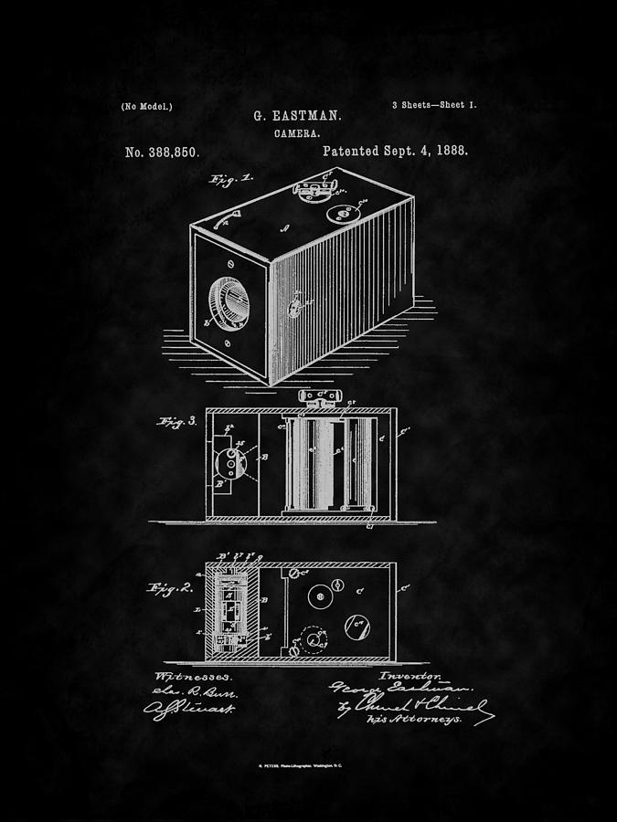 Eastmans 1888 Camera Patent Art-BK Digital Art by Barry Jones