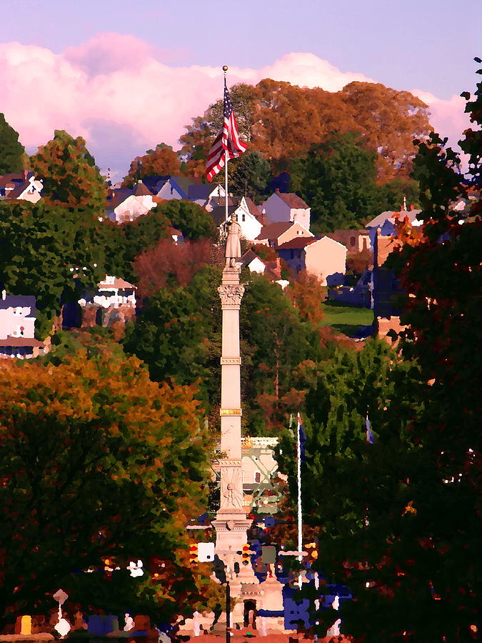 Easton PA Tall View of Civil War Monument Photograph by Jacqueline M Lewis
