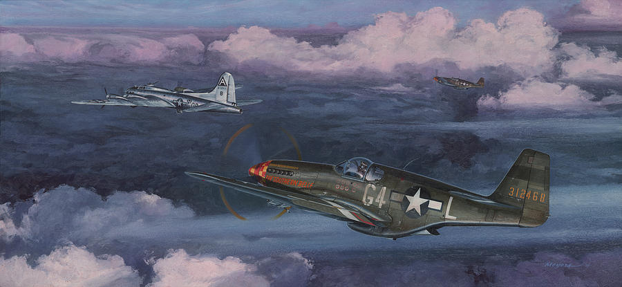 357th Fighter Group Painting - Easy Big Friend by Wade Meyers