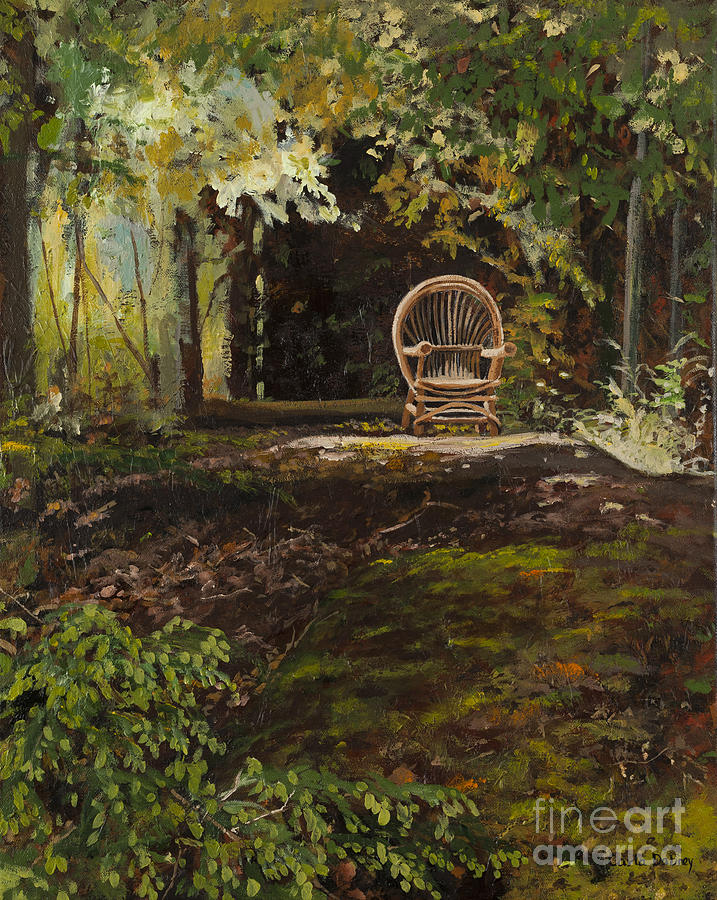 Wooded Painting - Easy Chair by Carla Dabney Wooded Painting - Easy Chair by Carla Dabney