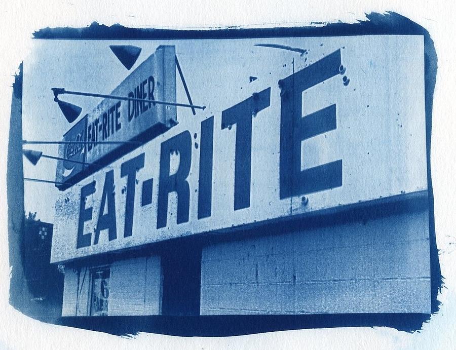 Eat Rite Cyanotype Photograph by Jane Linders