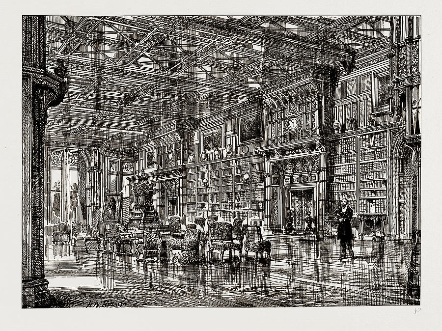 Eaton Hall The Library, Uk Drawing By Litz Collection