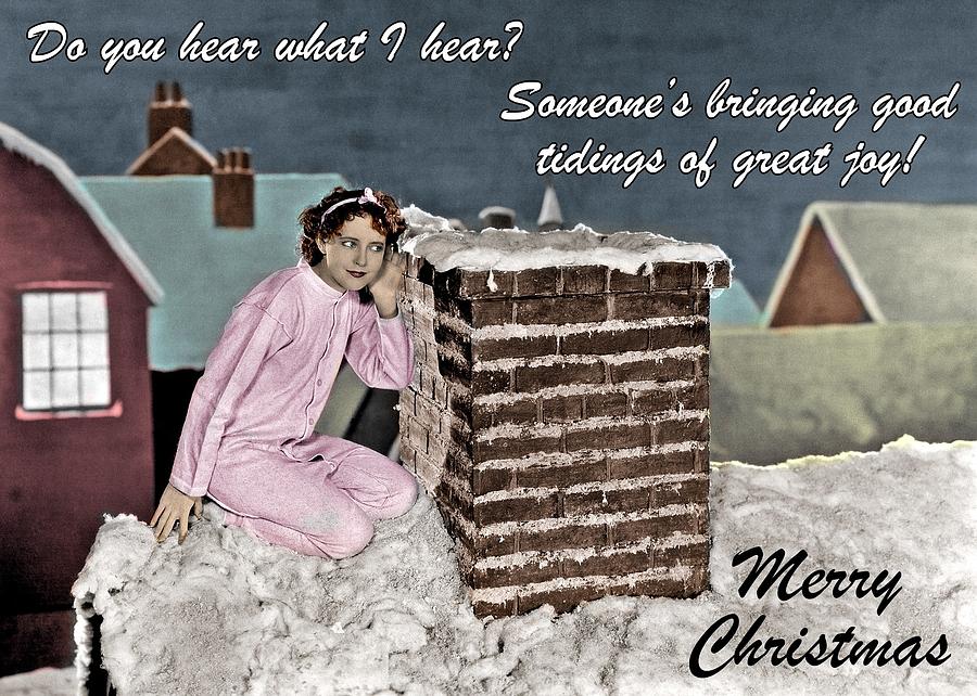 The Eavesdropper Christmas Greeting Card Photograph by Communique Cards