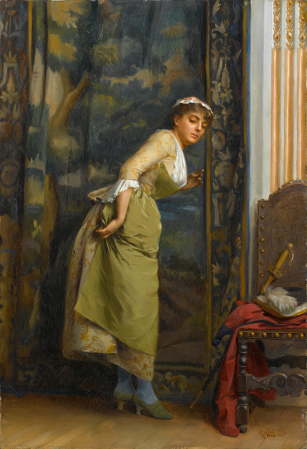 Eavesdropping Painting by Theodoros Rallis