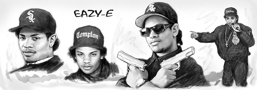 Portrait Painting - Eazy-E art drawing sketch poster by Kim Wang