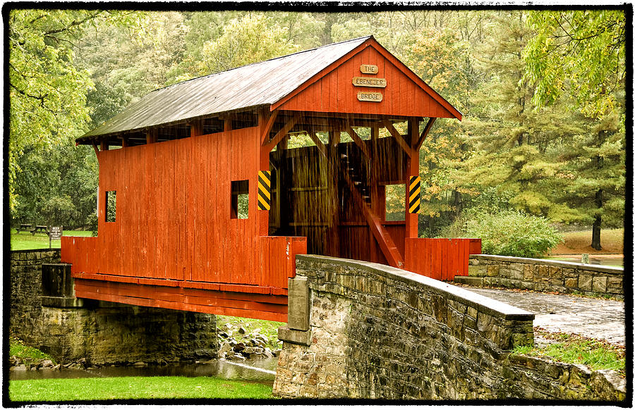 Ebenezer Covered Bridge Washington County Pennesylvania color IMG 8942 Photograph by Greg Kluempers