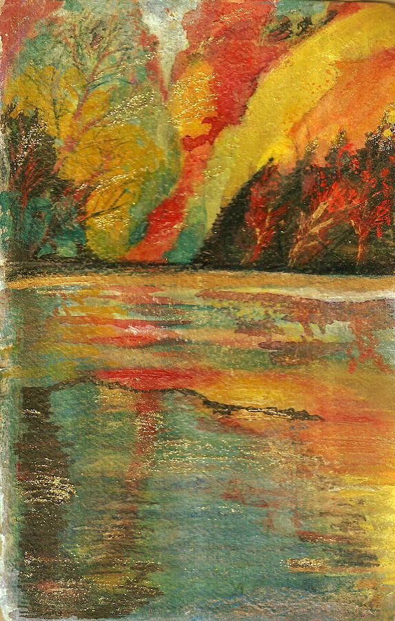 Tree Painting - Echo Lake  by Anne-Elizabeth Whiteway