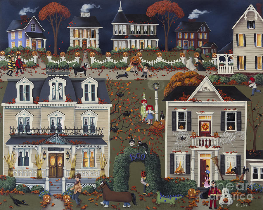 Halloween Painting - Echoes of Trick or Treat by Catherine Holman