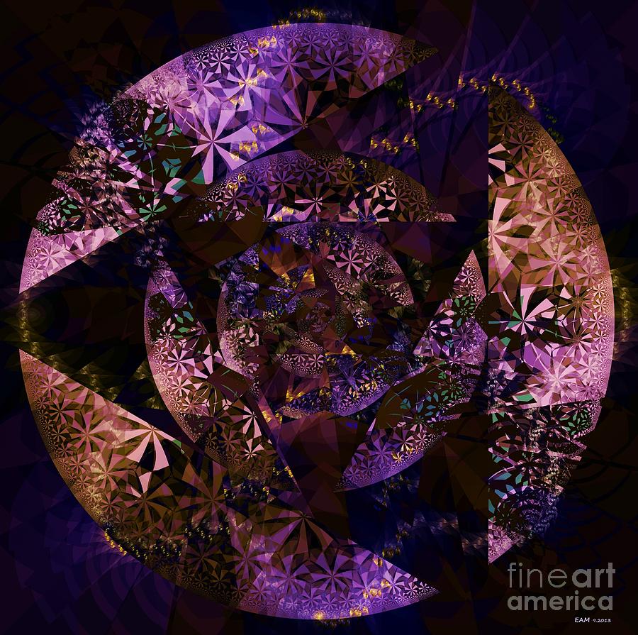 Abstract Digital Art - Echoes Through the Night Veil  by Elizabeth McTaggart