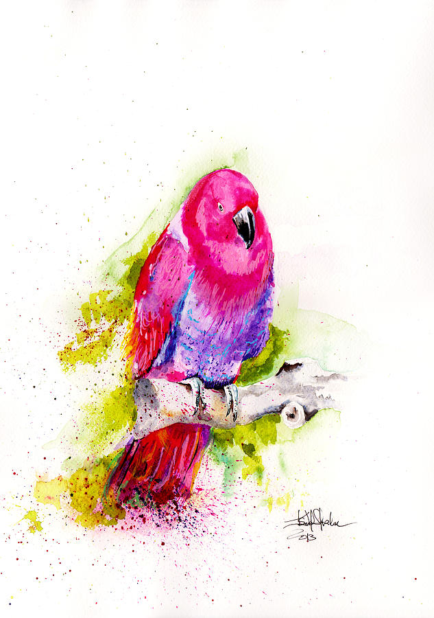 Eclectus Parrot Painting by Isabel Salvador