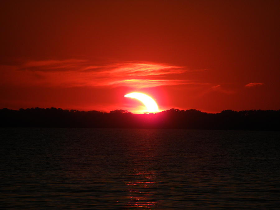 Eclipse over Marion Reservoir 3 Photograph by Sheri Lauren