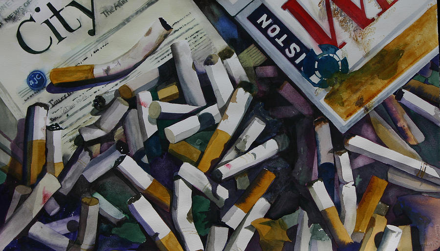 Cigarettes Painting - Eco 5 by Cathy Ehrler