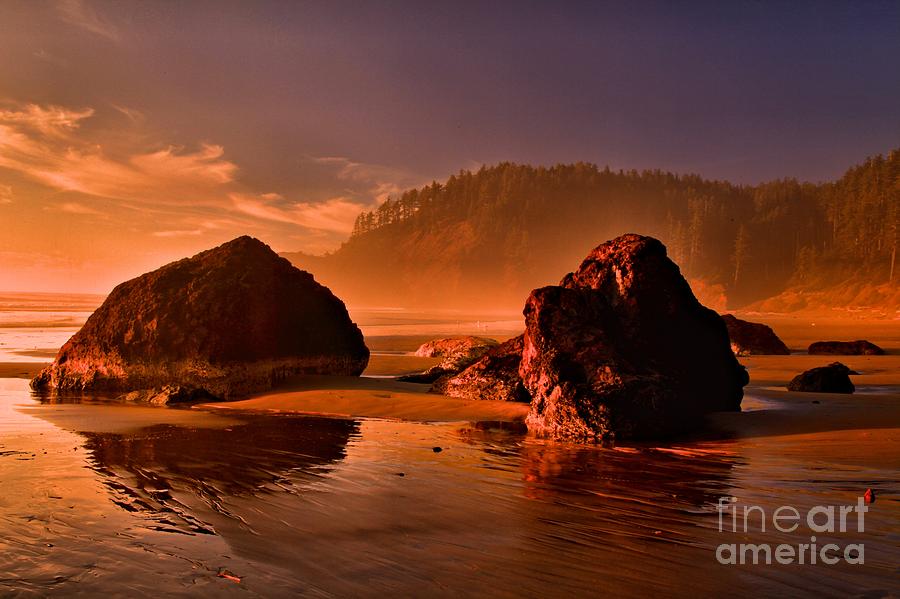 Ecola Beach Sunset Photograph by Adam Jewell