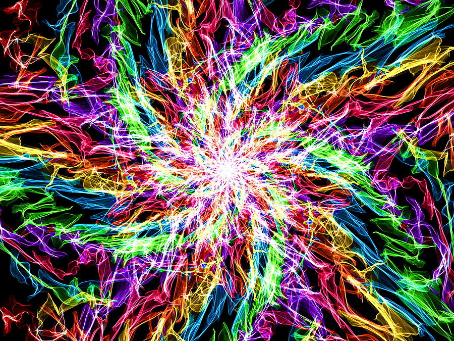Abstract Digital Art - Ecstatic Pinwheel by Mira Patterson