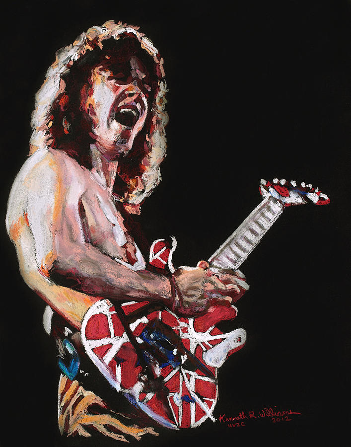 Van Halen Drawing - Eddie Van Halen by Kenneth Williams