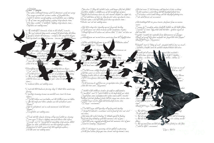 Edgar Alan Crow Digital Art by Sassan Filsoof
