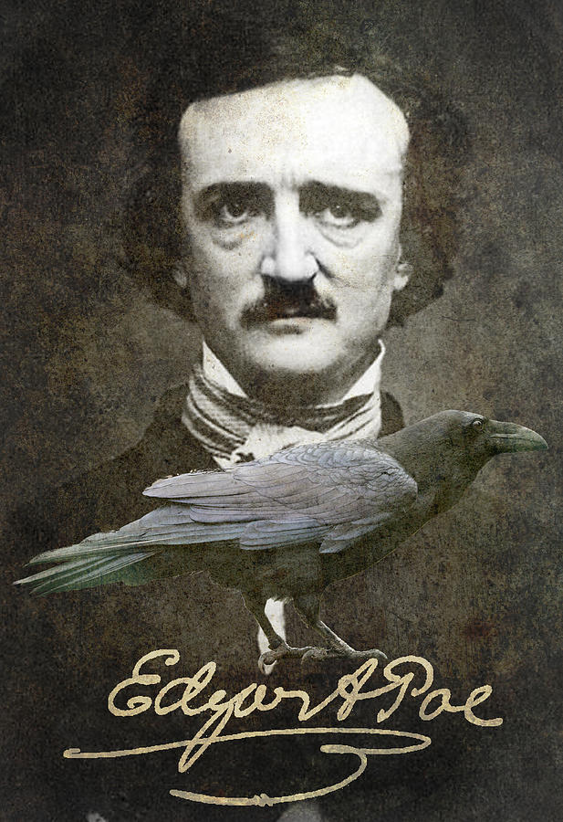 Edgar Allan Poe And The Raven Photograph by Suzanne Powers