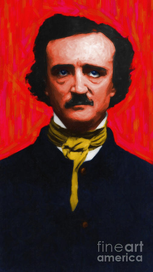 Edgar Photograph - Edgar Allan Poe - Painterly by Wingsdomain Art and Photography Edgar Photograph - Edgar Allan Poe - Painterly by Wingsdomain Art and Photography