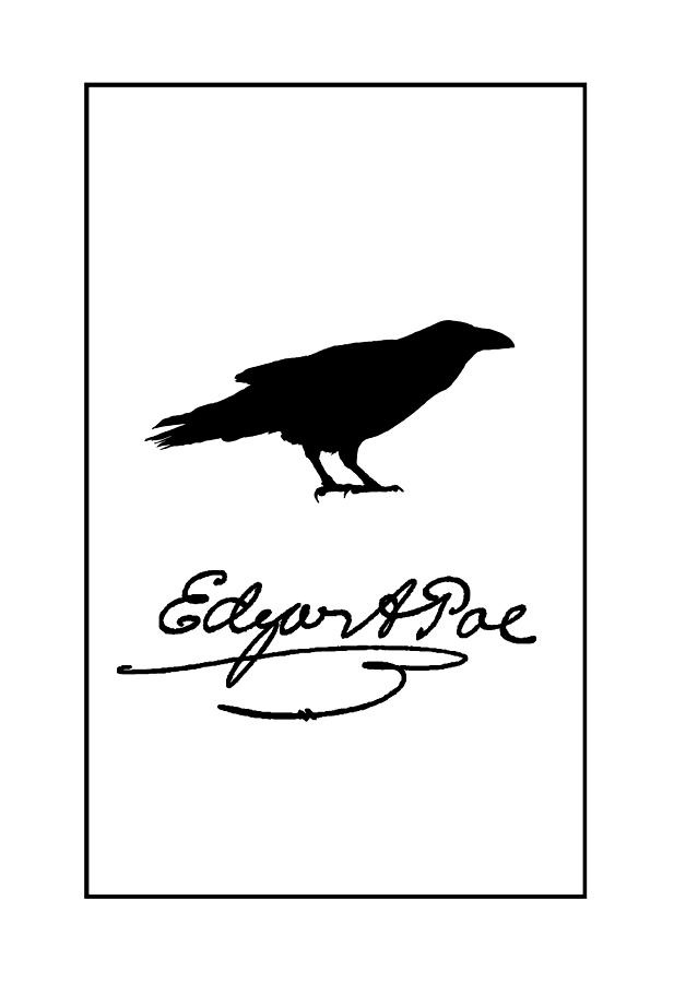 Edgar Allan Poe The Raven Black On White #1 Photograph by Suzanne Powers