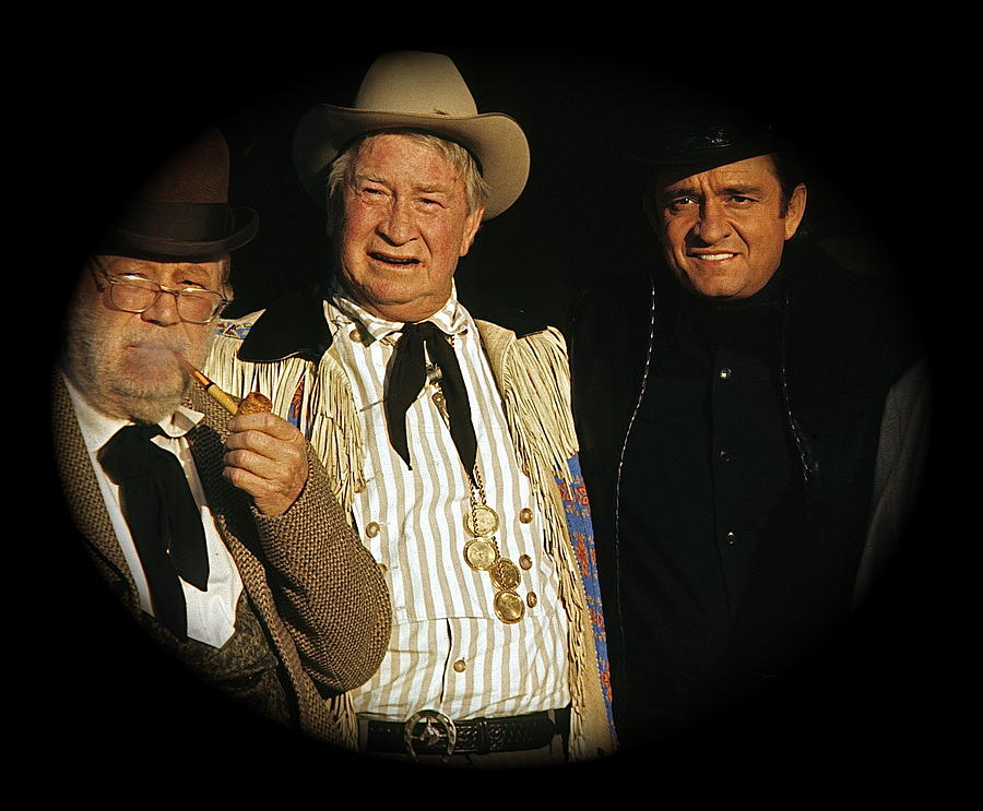Edgar Buchanan Chills Wills  Johnny Cash porch Old Tucson Arizona 1971-2008 Photograph by David Lee Guss