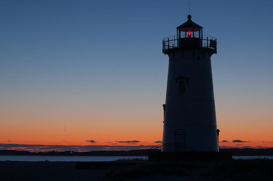 Edgartown Light at Sunrise Photograph by Steve Myrick