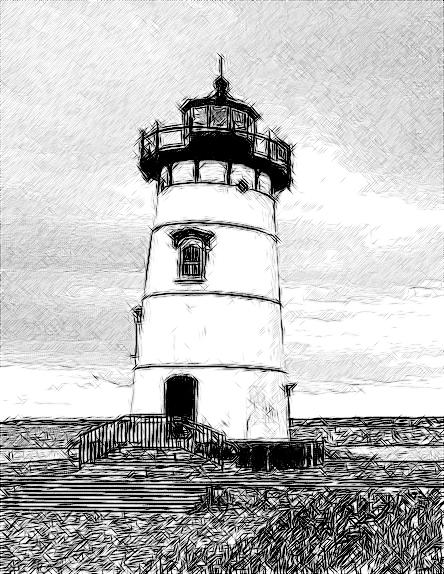 Lighthouse Drawing - Edgartown Light by Greg Lindberg