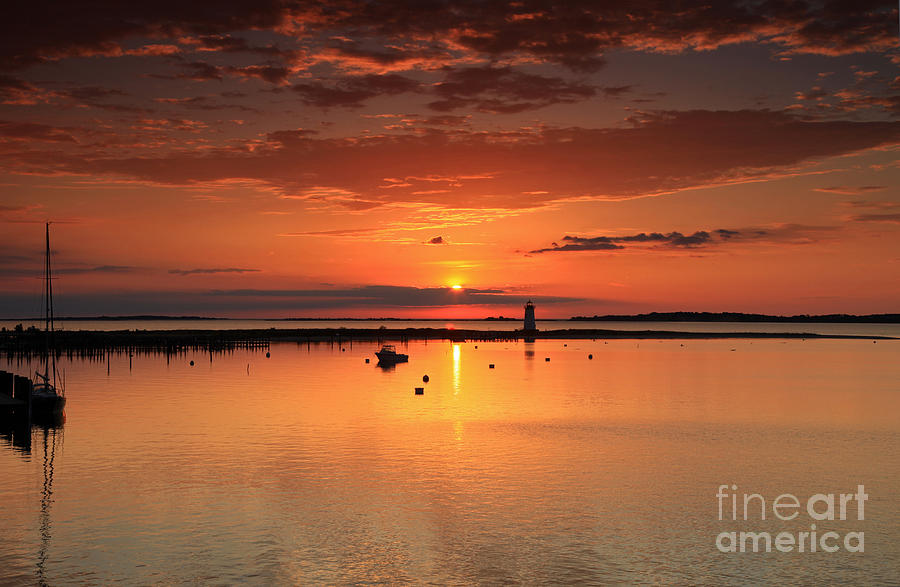 Edgartown Light Sunrise Photograph by Butch Lombardi