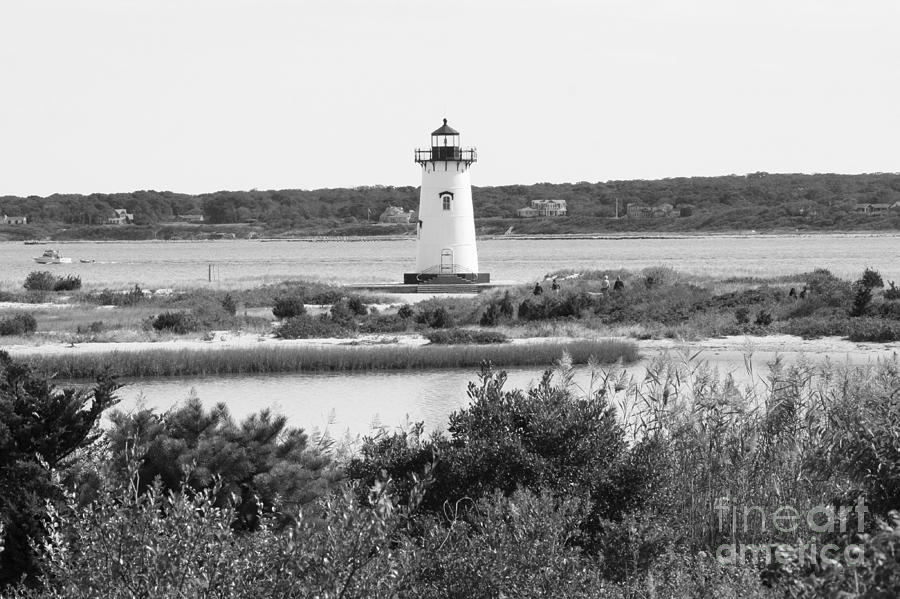 Black And White Photograph - Edgartown Lighthouse - Black and White by Carol Groenen