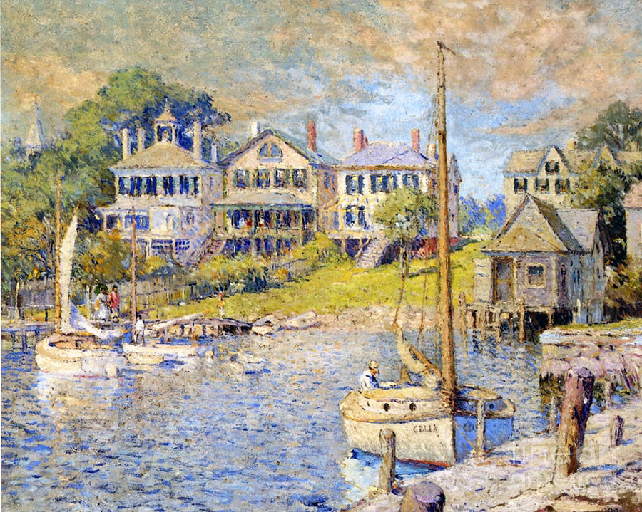 Boat Painting - Edgartown  Marthas Vineyard by Colin Campbell Cooper