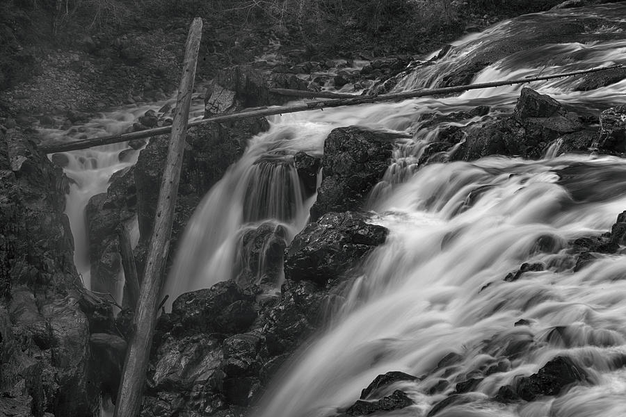 Edge of the Falls Black and White Photograph by Allan Van Gasbeck