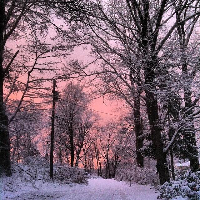 Sunset Photograph - Edgecomb Snow #westcheshire #snow by Jillian Reynolds