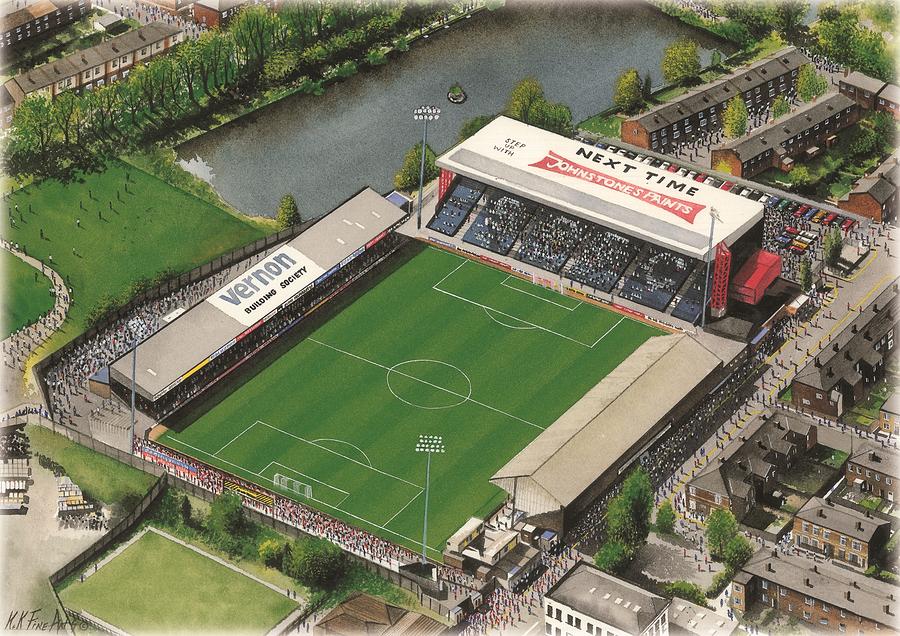 Football Painting - Edgeley Park - Stockport County by Kevin Fletcher