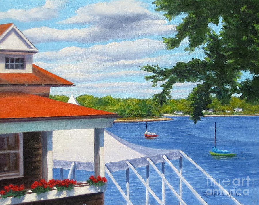 Edgewood Yacht Club Providence Rhode Island Painting by Rosemarie Morelli