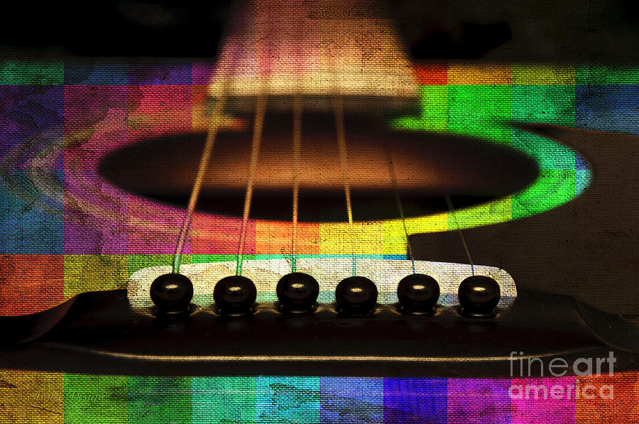 Edgy Abstract Eclectic Guitar 21 Photograph by Andee Design