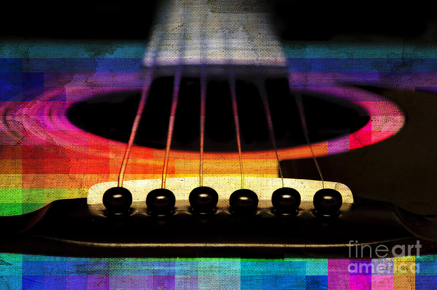 Edgy Abstract Eclectic Guitar 24 Photograph by Andee Design