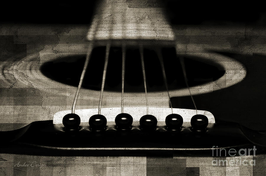 Edgy Abstract Eclectic Guitar 25 Photograph by Andee Design