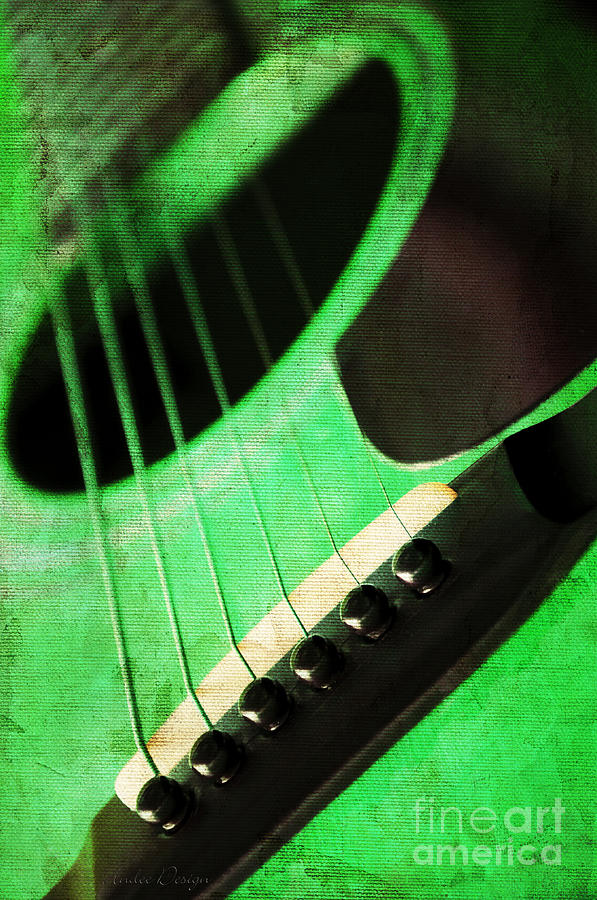 Edgy Green Guitar  Photograph by Andee Design