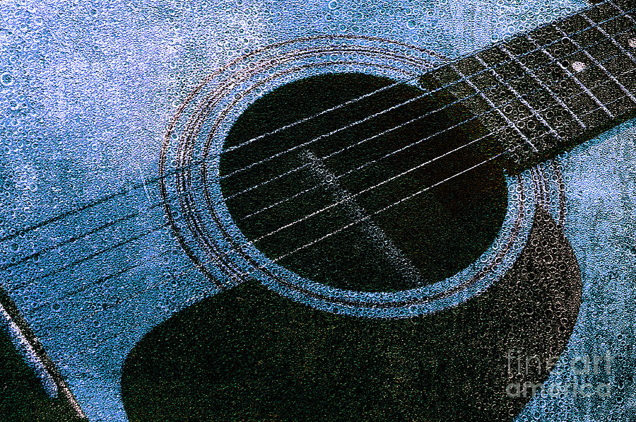 Edgy Guitar Blue 2  Photograph by Andee Design