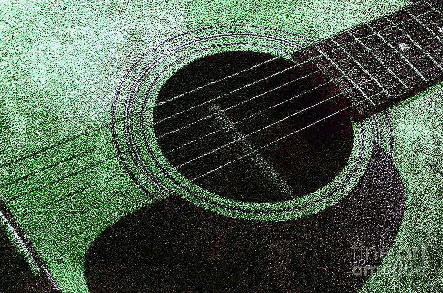 Edgy Guitar Green 2  Photograph by Andee Design