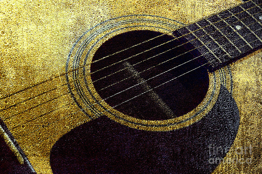 Edgy Guitar Yellow 2 Photograph by Andee Design