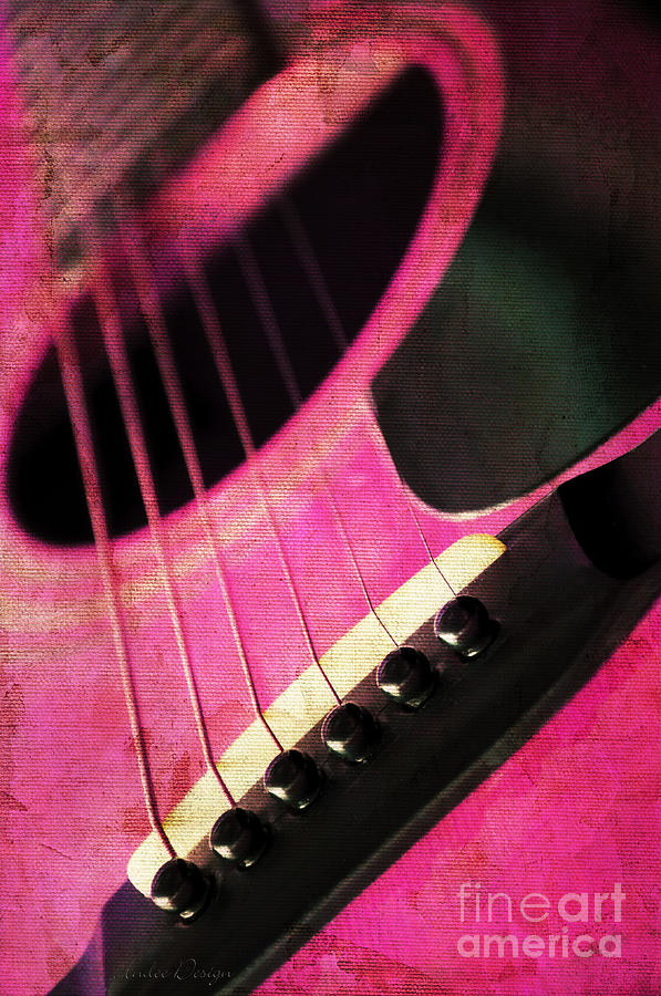 Edgy Pink Guitar  Photograph by Andee Design