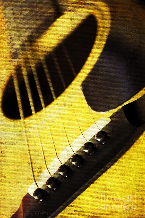 Edgy Yellow Guitar  Photograph by Andee Design