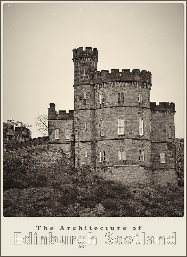 Black And White Photograph - Edinburgh Castle - Architecture by AGeekonaBike Photography