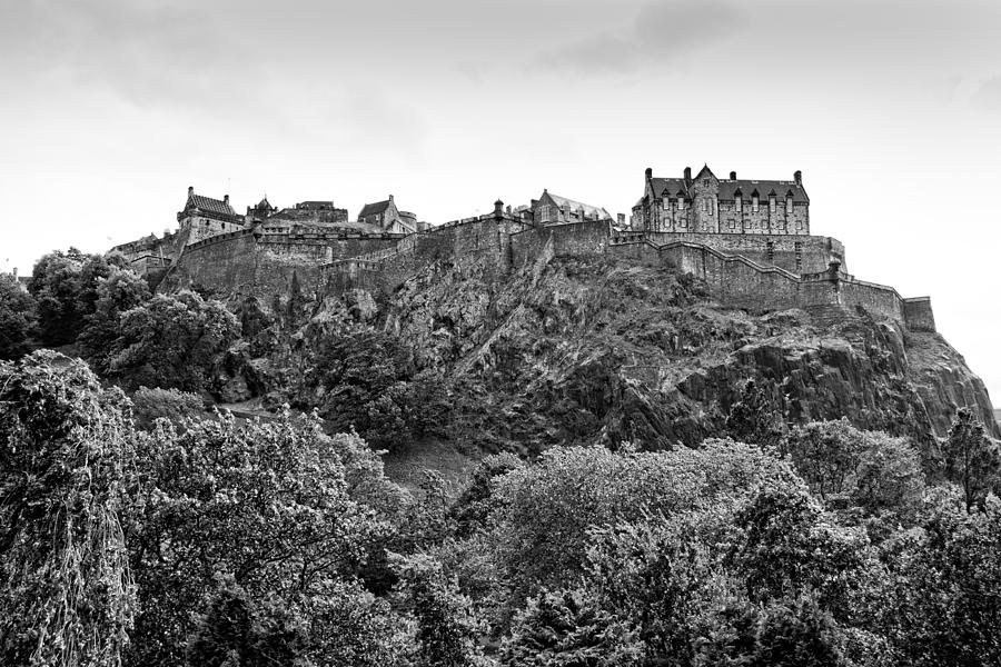 Edinburgh Castle Black And White Photograph